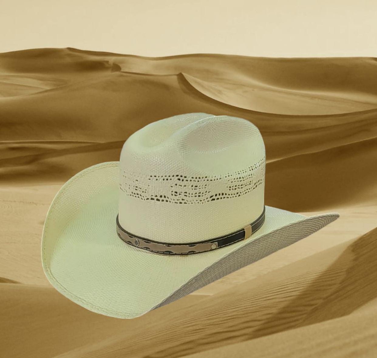 Bangora cowboy hat old Murrieta style white straw cowboy