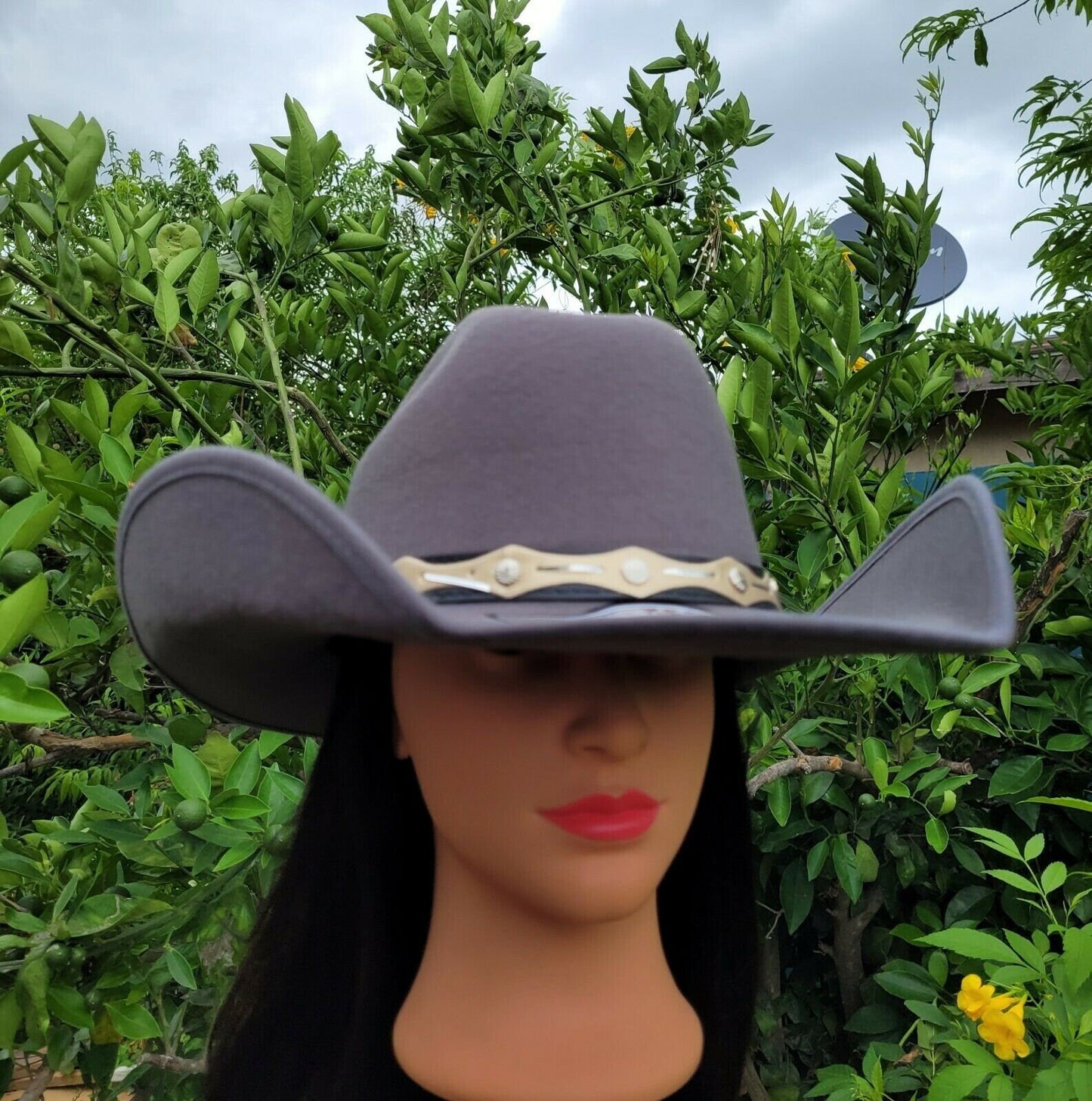 Woman's Cowboy cowgirl western gray hat, the luxury cowboy hat w/big Brim