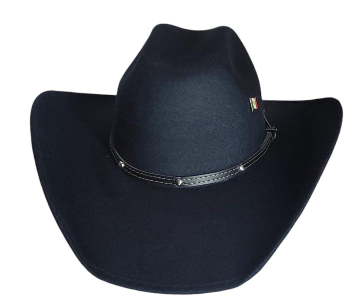 Western cowboy hat the old Murrieta style vaquero w/metal Mexican flag logo