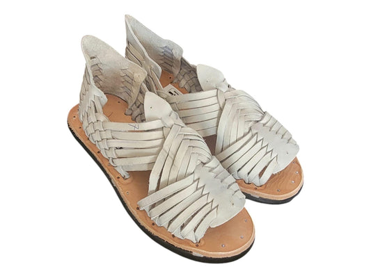 Mexican Huaraches sandals one hundred 100 nails White Leather Tire Sole natural color