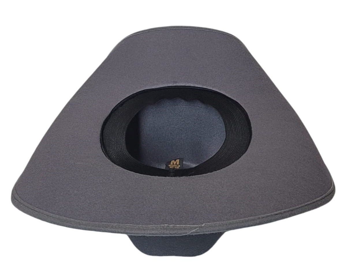 Gray Men's Western cowboy hat vaquero old Murrieta style luxury hat, small, medium, and Large sizes, adult hat