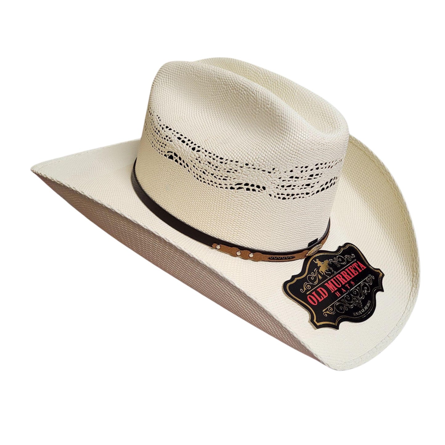 Bangora cowboy hat old Murrieta style white straw vaquero authentic 100X