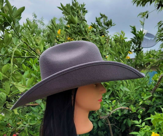 Woman's Cowboy cowgirl western gray hat, the luxury cowboy hat w/big Brim