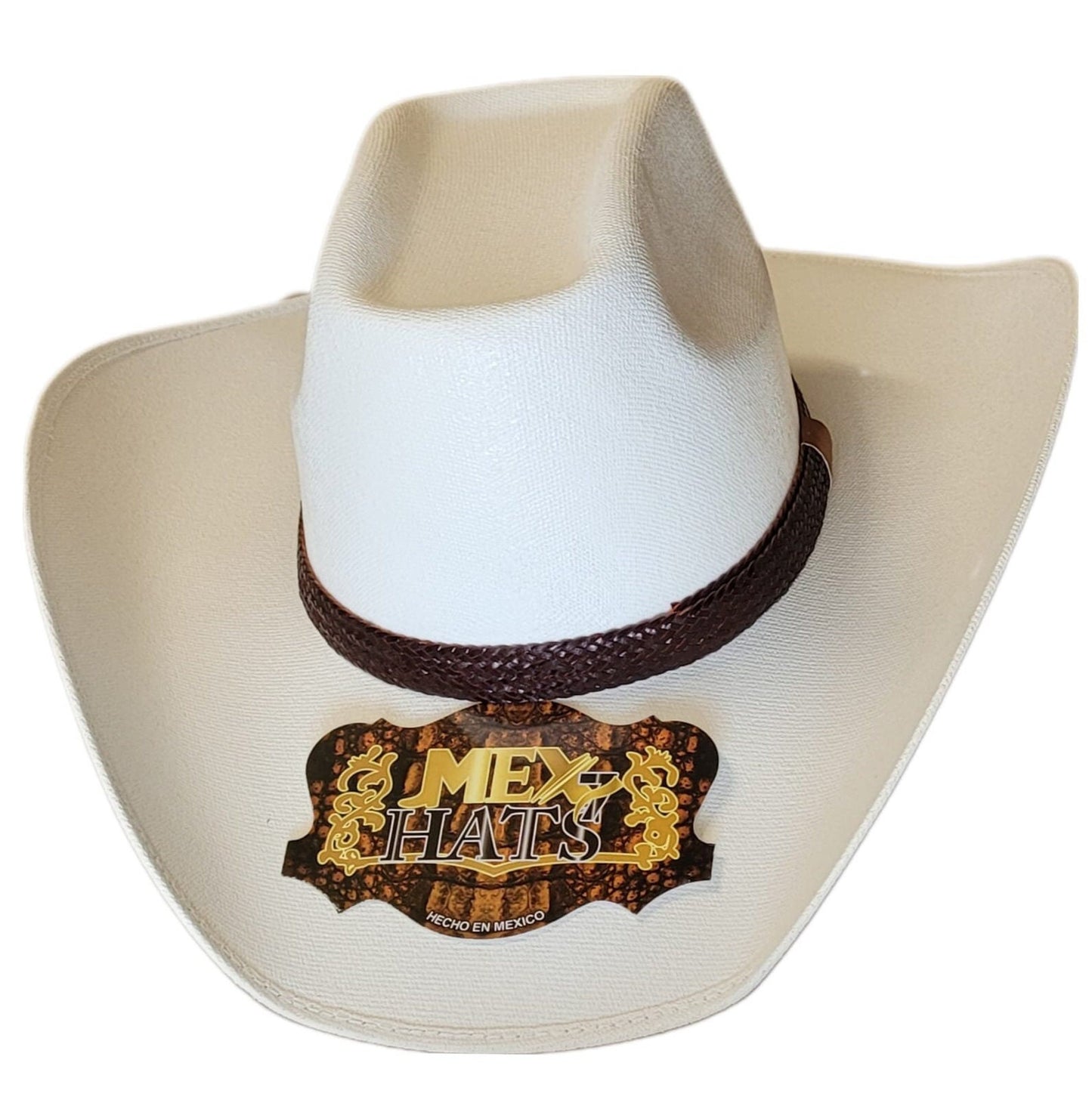Western brick hat style Cowboy hat old Murrieta white canvas cowboy rodeo 8 seconds Mexican made