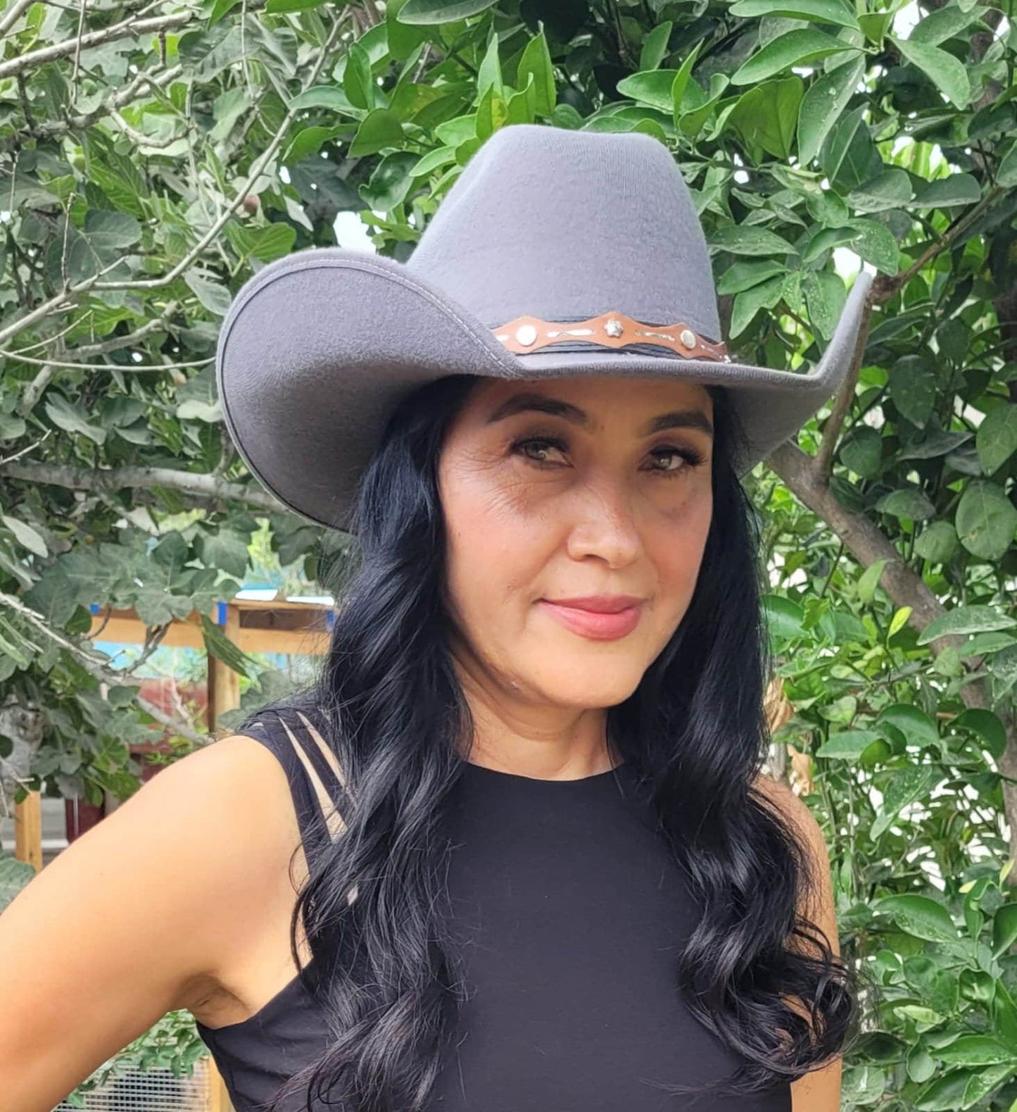 Woman's Cowboy cowgirl western gray hat, the luxury cowboy hat w/big Brim
