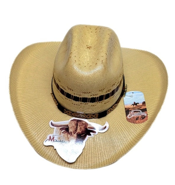 Highest quality brown straw cowboy hat vaquero rodeo made in Mexico