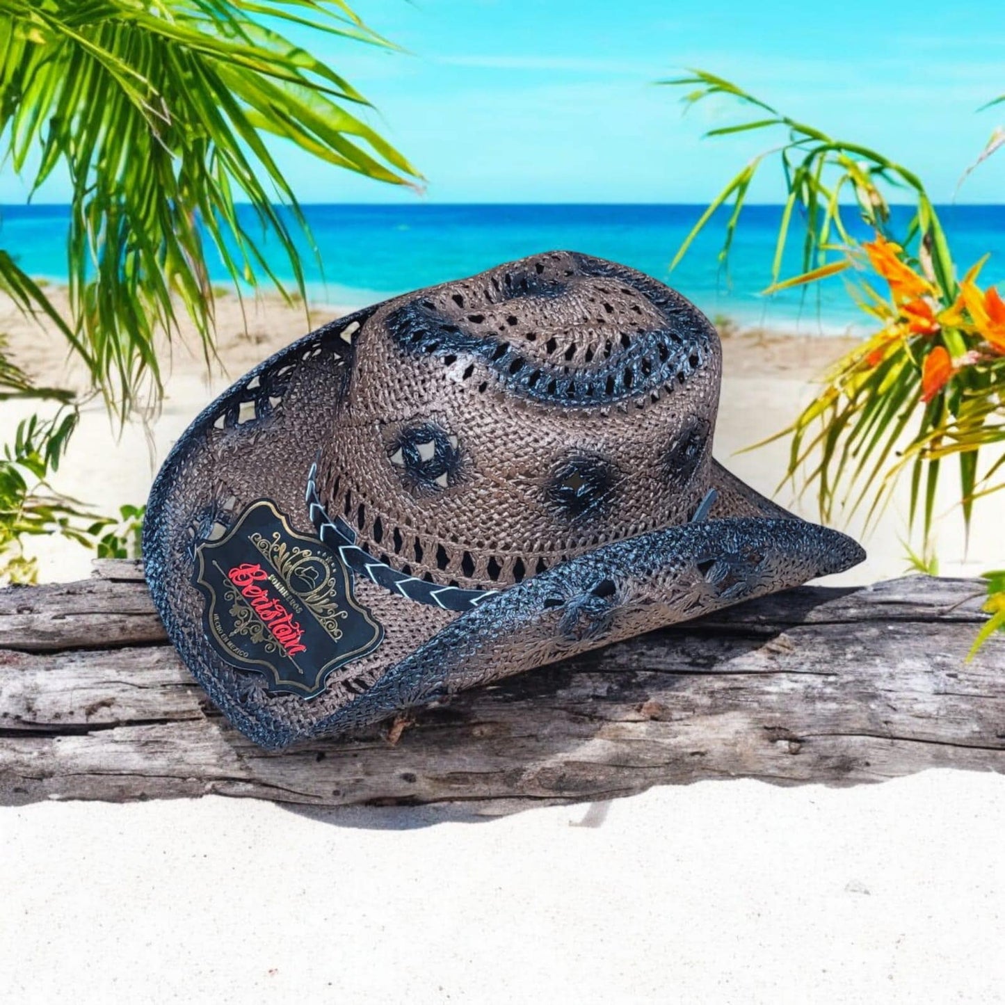 Straw cowboy hats made in Mexico for summer on the beach are the latest fashion wear