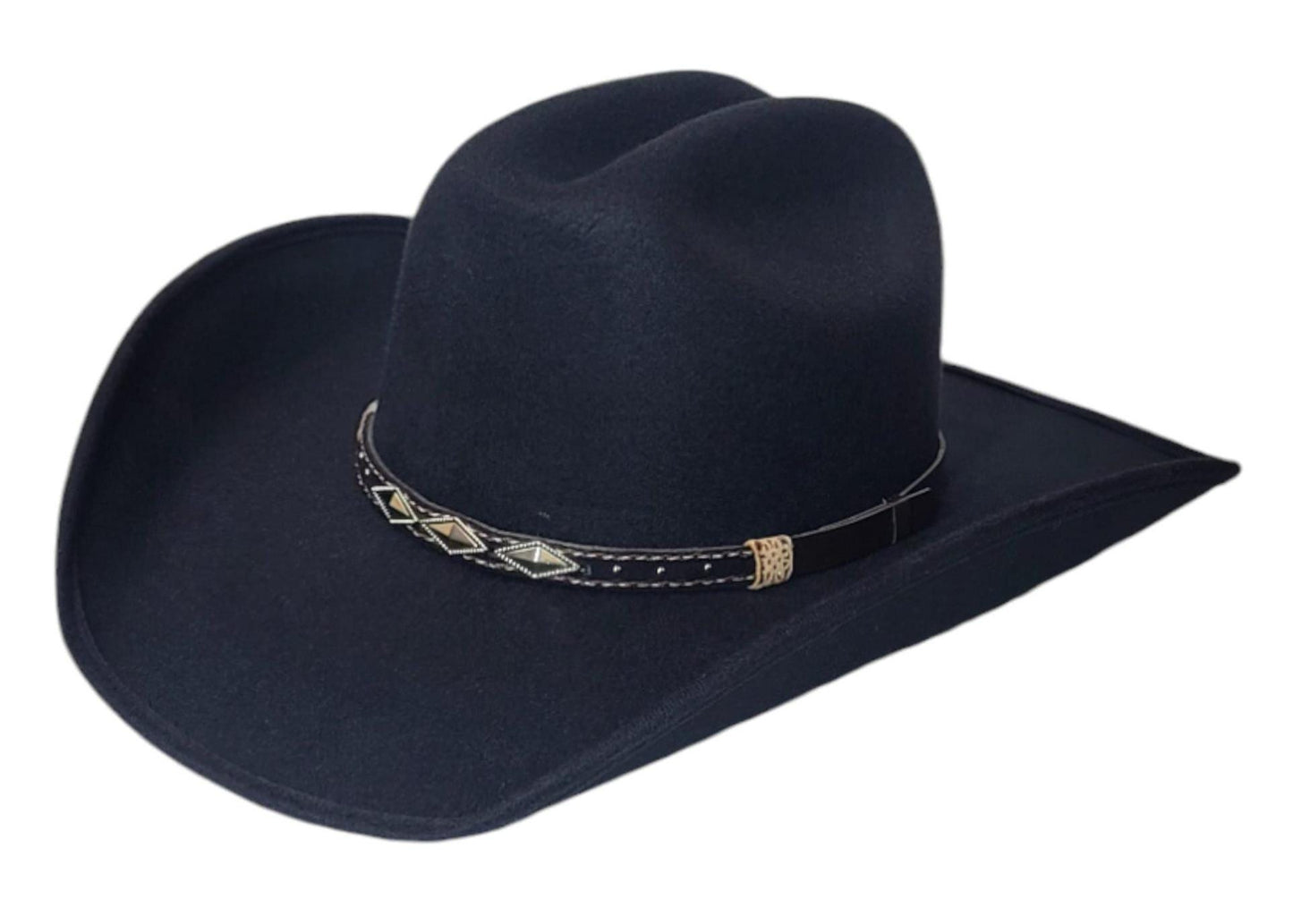 Western cowboy hat the old Murrieta style vaquero w/metal Mexican flag logo